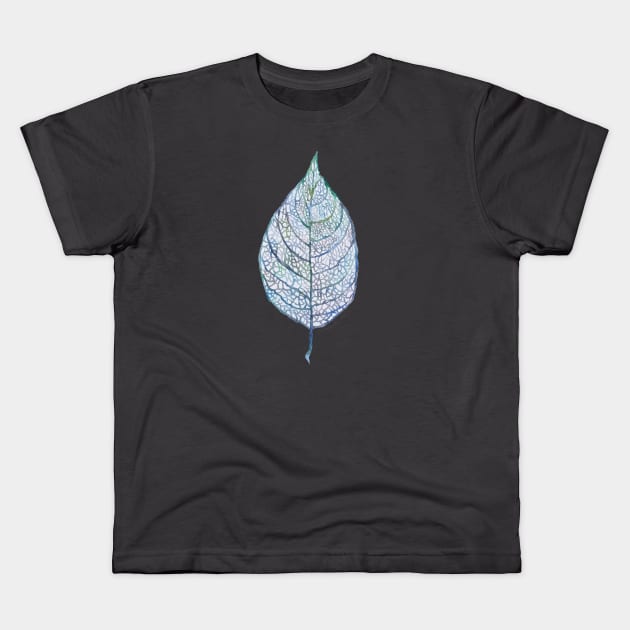 Leaf from a tree with veins, watercolor Kids T-Shirt by kdegtiareva